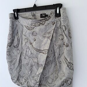 Pauw Amsterdam Paisley Print Skirt Size 2 Gray Neutral